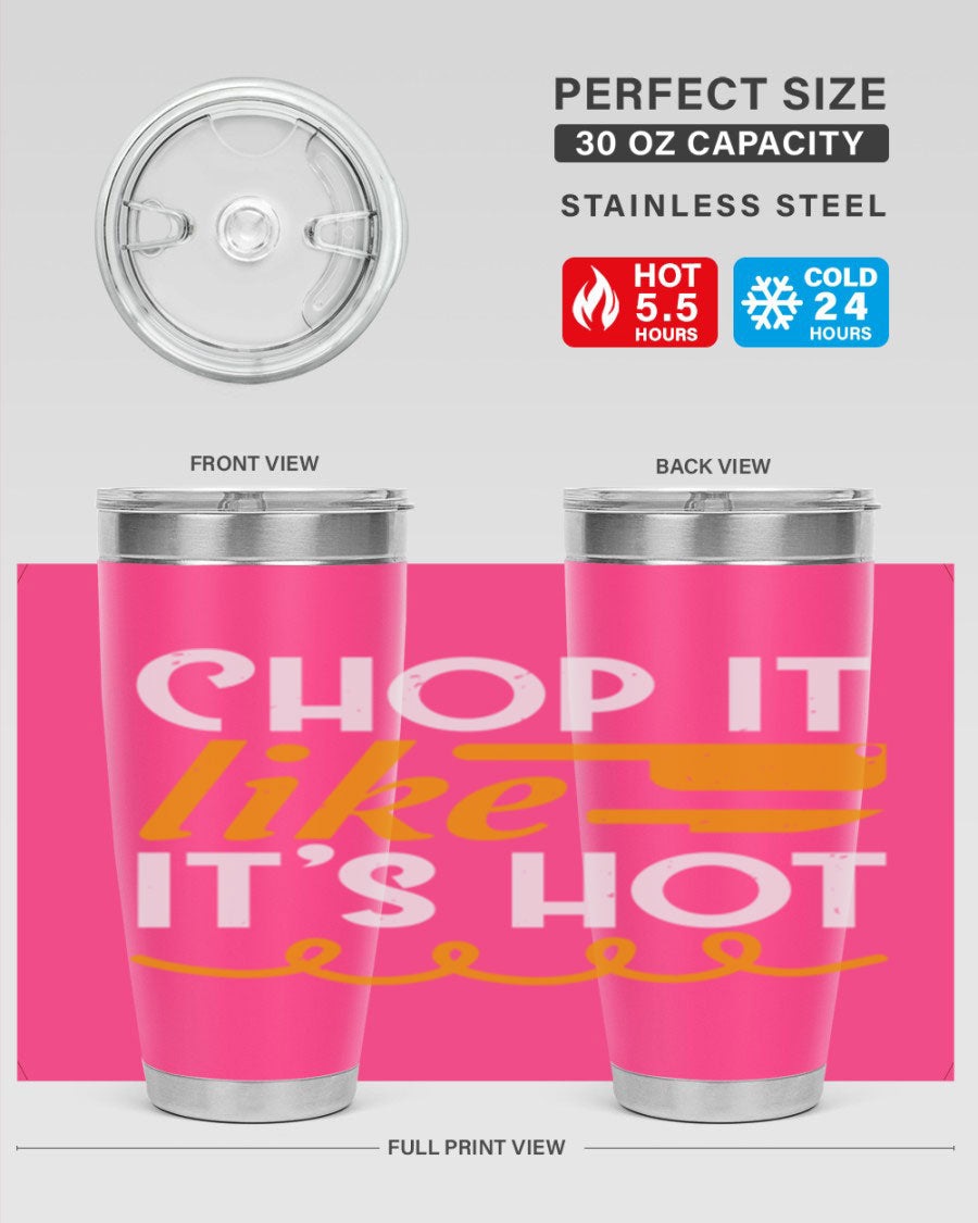 Chop it lits Hot 58# Tumbler, a double wall vacuum stainless steel tumbler with copper lining, designed for hot and cold beverages.