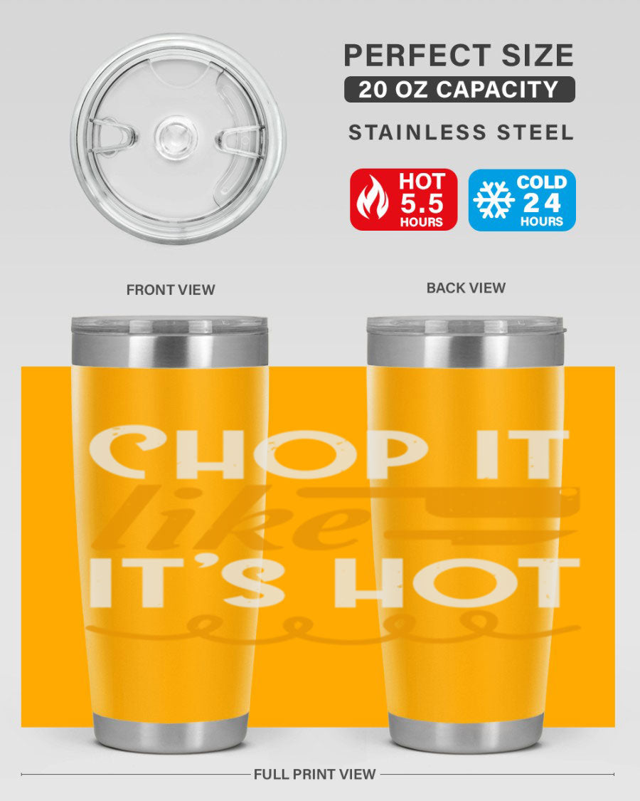 Chop it lits Hot 58# Tumbler, a double wall vacuum stainless steel tumbler with copper lining, designed for hot and cold beverages.