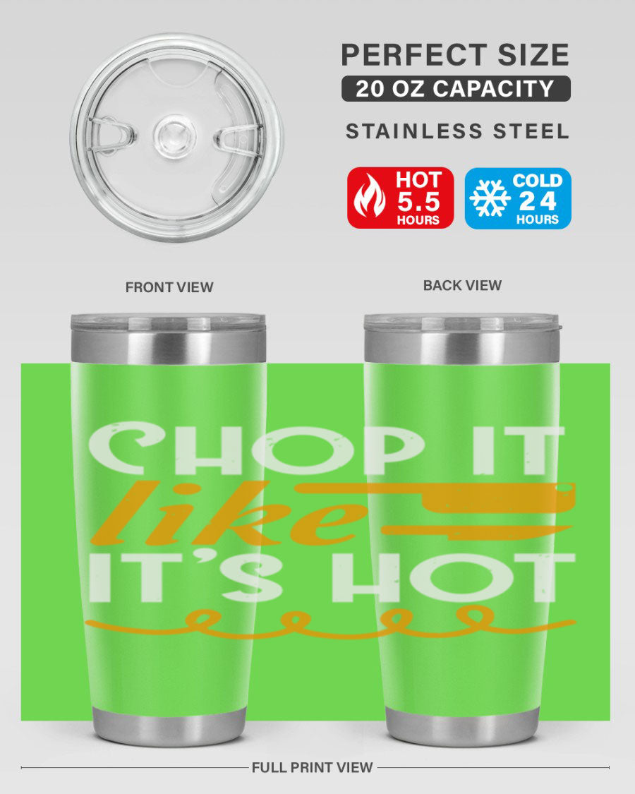 Chop it lits Hot 58# Tumbler, a double wall vacuum stainless steel tumbler with copper lining, designed for hot and cold beverages.