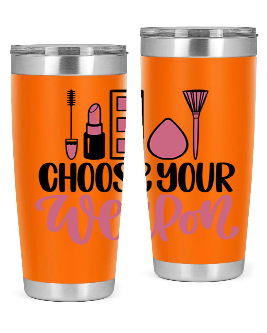 Choose Your Weapon Style 111# Tumbler in 20oz and 30oz sizes, showcasing double wall vacuum insulation and a sleek stainless steel design.