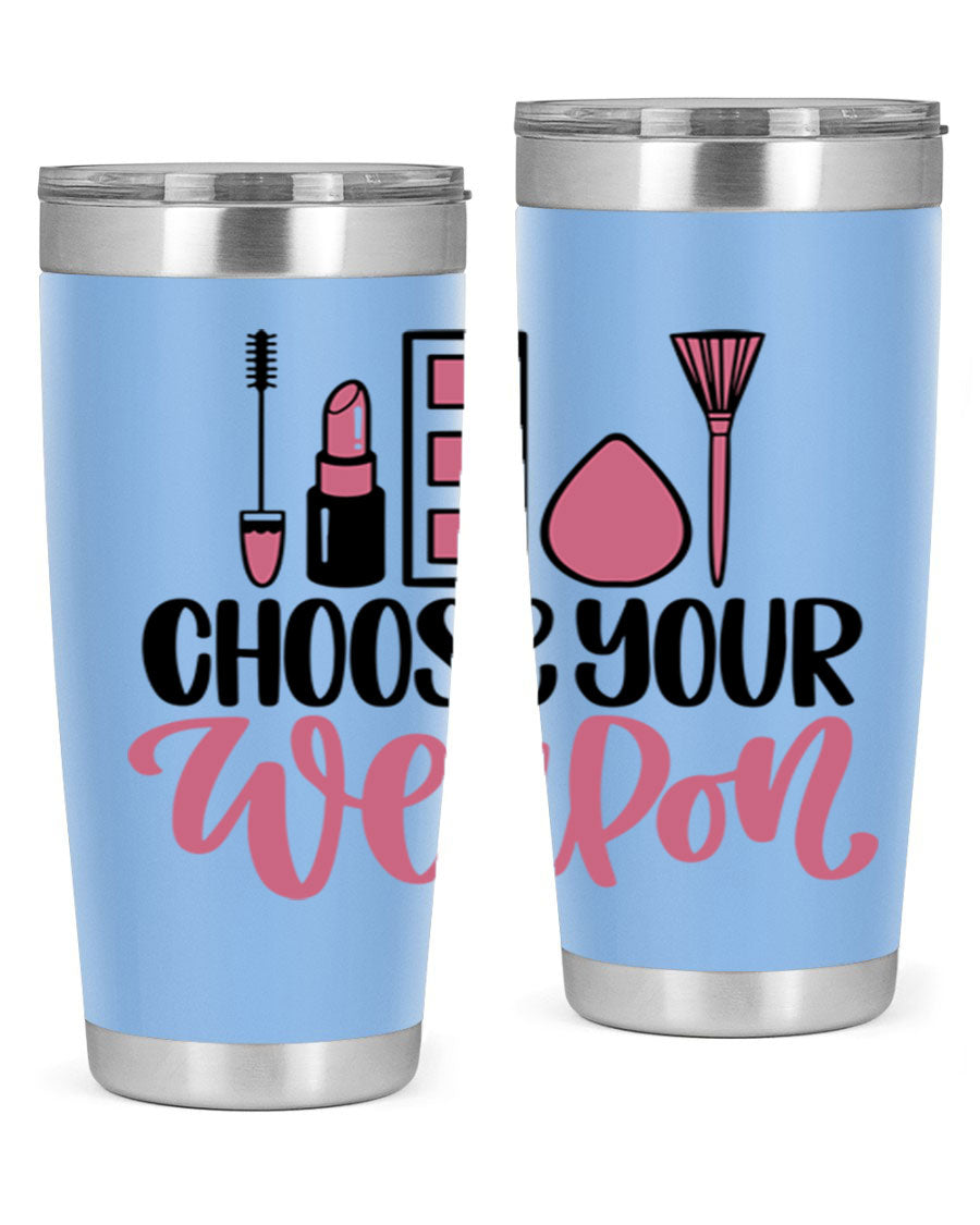 Choose Your Weapon Style 111# Tumbler in 20oz and 30oz sizes, showcasing double wall vacuum insulation and a sleek stainless steel design.