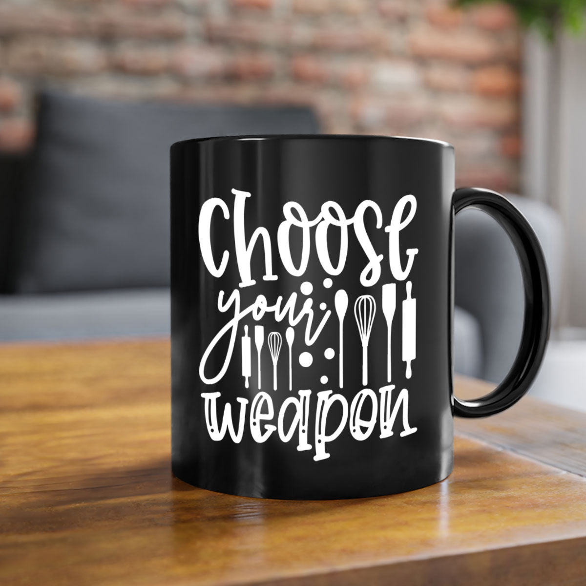 Choose Your Weapon 47# Mug featuring a glossy finish, colored handle, and interior in five vibrant colors.