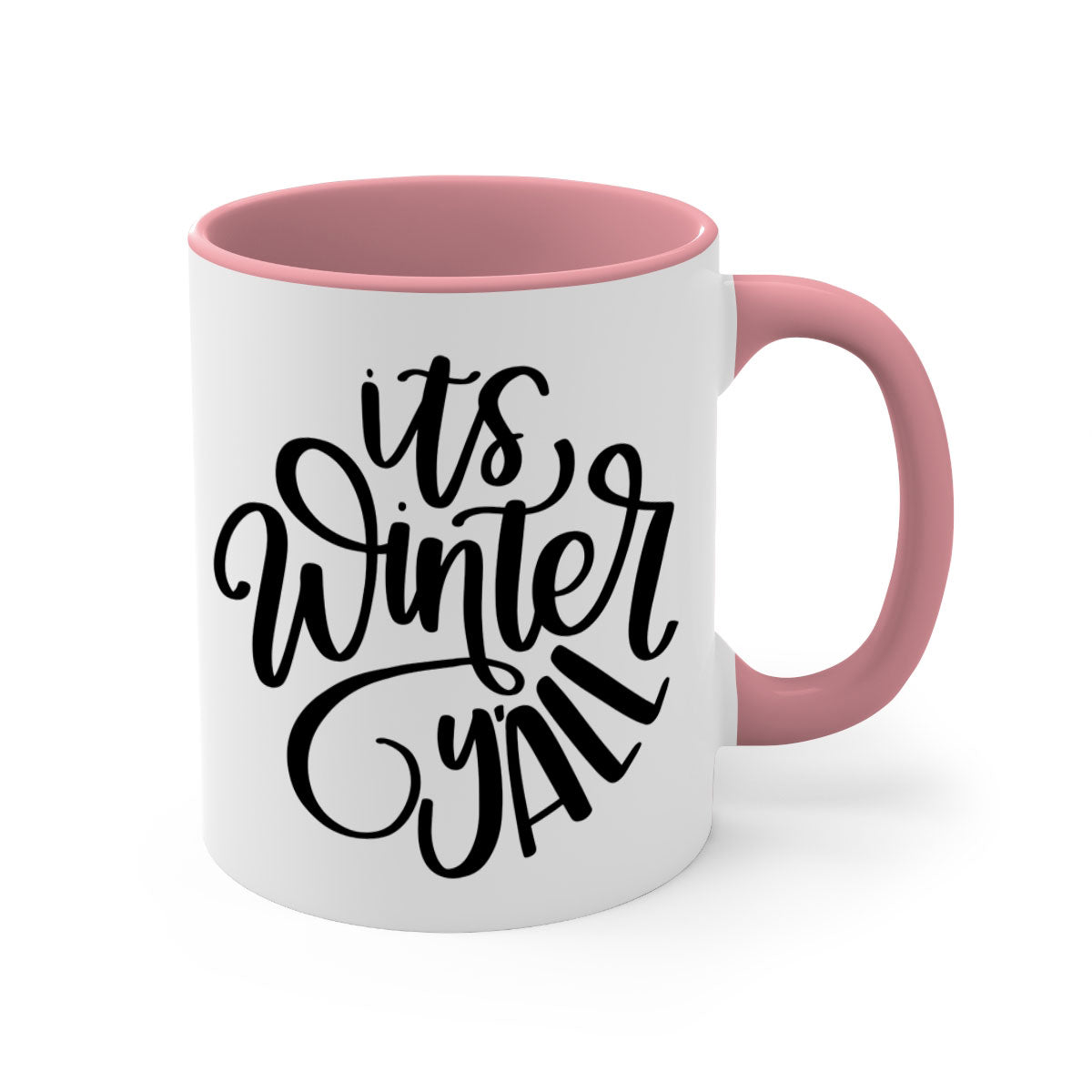 A stylish two-tone Christmas mug with a glossy finish, featuring a colored handle and interior, perfect for holiday beverages.