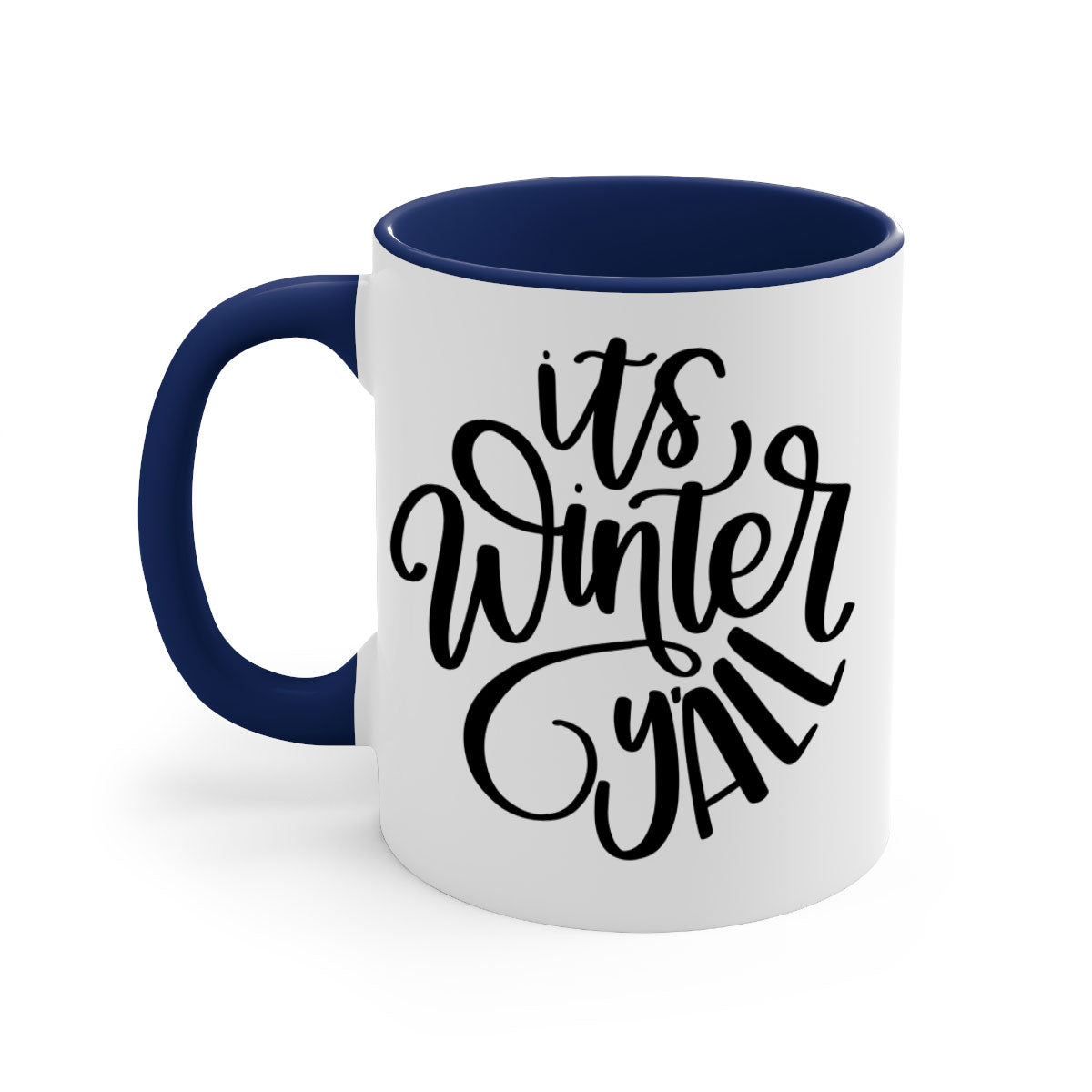 A stylish two-tone Christmas mug with a glossy finish, featuring a colored handle and interior, perfect for holiday beverages.