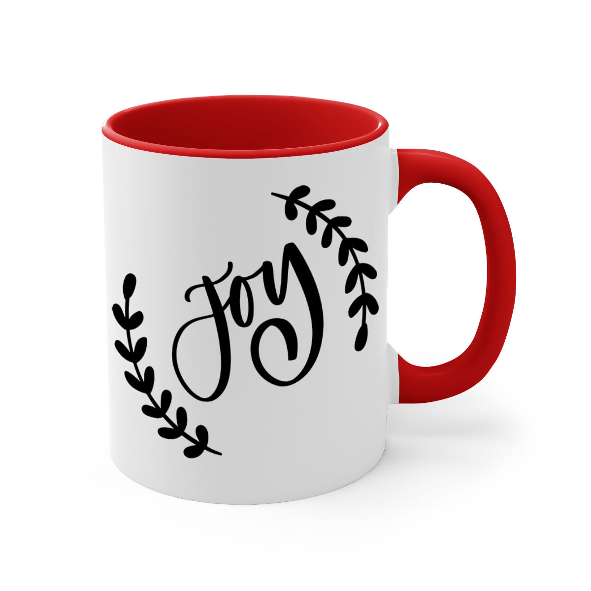 Christmas Ornamentsjoy 182# Mug with colorful handle and glossy finish, available in multiple colors and sizes.