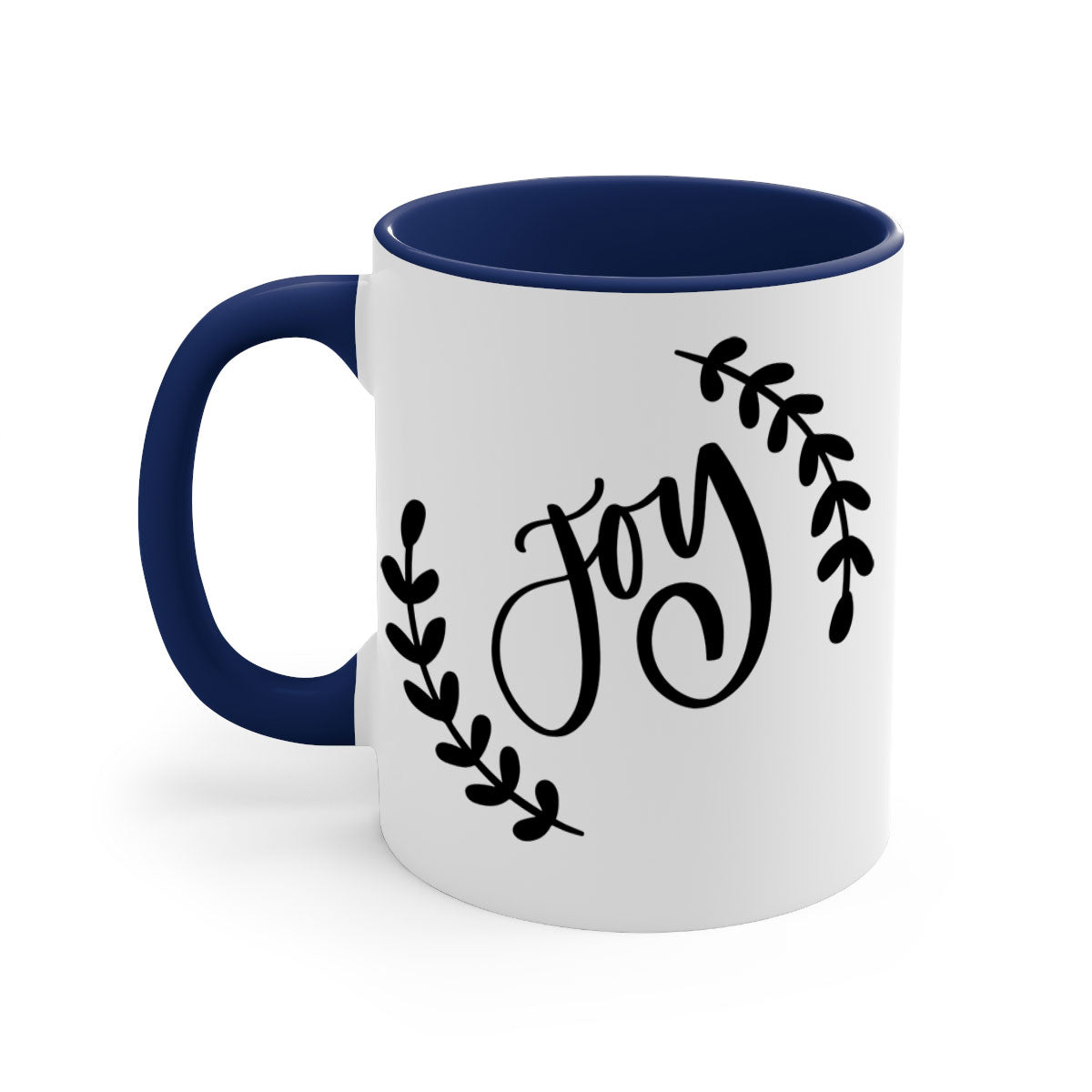 Christmas Ornamentsjoy 182# Mug with colorful handle and glossy finish, available in multiple colors and sizes.