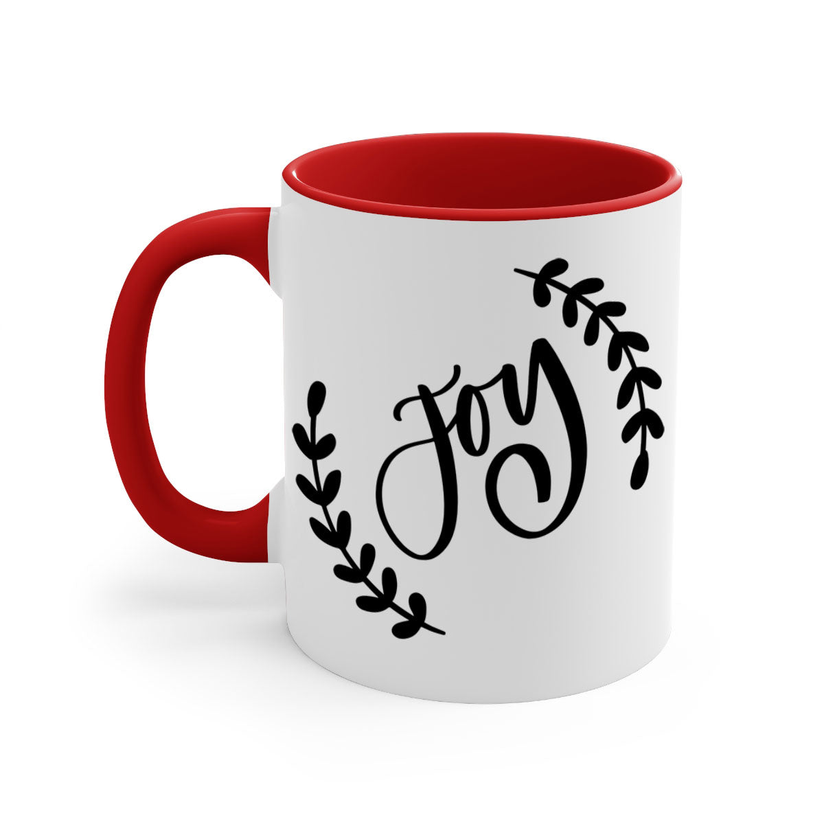 Christmas Ornamentsjoy 182# Mug with colorful handle and glossy finish, available in multiple colors and sizes.