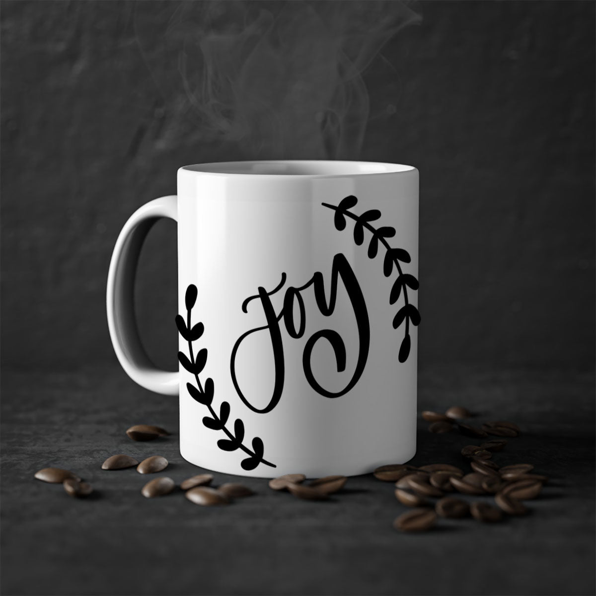 Christmas Ornamentsjoy 182# Mug with colorful handle and glossy finish, available in multiple colors and sizes.