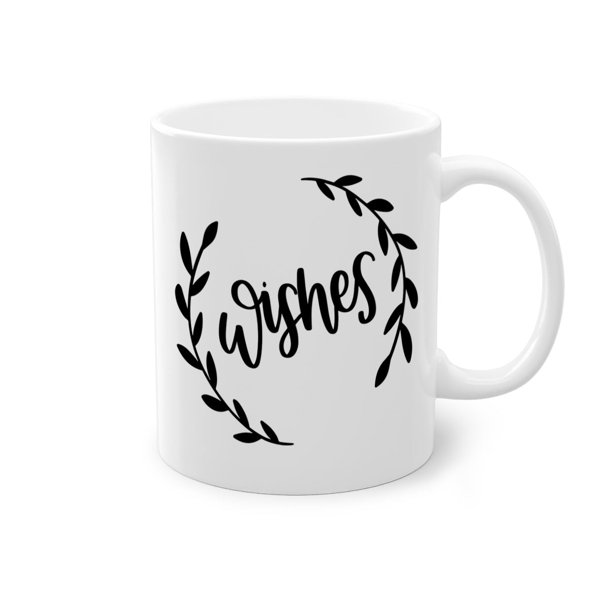 Christmas Ornaments Wishes Mug featuring a glossy finish, colored handle, and interior in festive colors, perfect for holiday beverages.