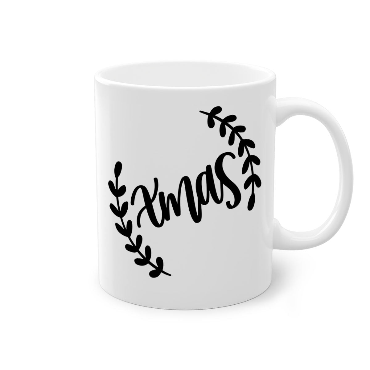 A festive Christmas Ornaments Mug featuring a glossy finish, colored handle, and interior, available in five vibrant colors.