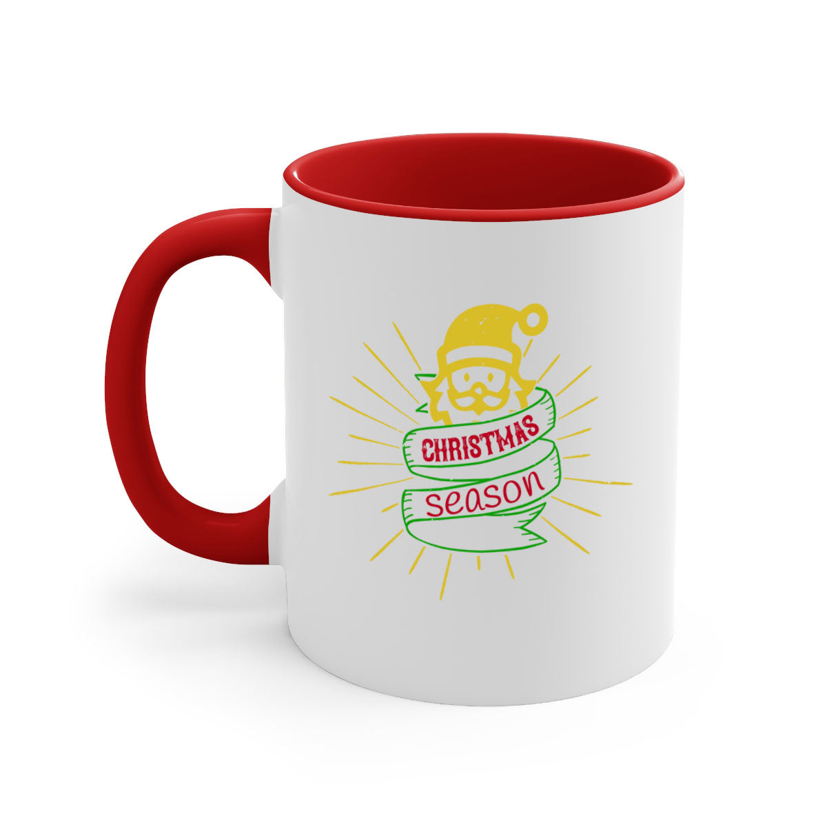 A stylish Christmas season 366# Mug with a glossy finish, featuring a colored handle and interior, available in five vibrant colors.