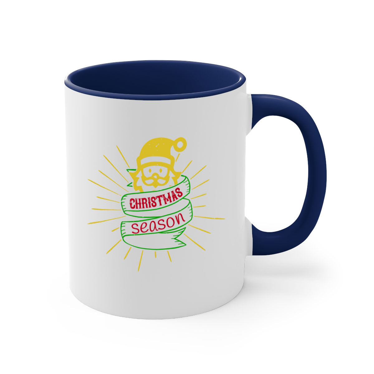 A stylish Christmas season 366# Mug with a glossy finish, featuring a colored handle and interior, available in five vibrant colors.