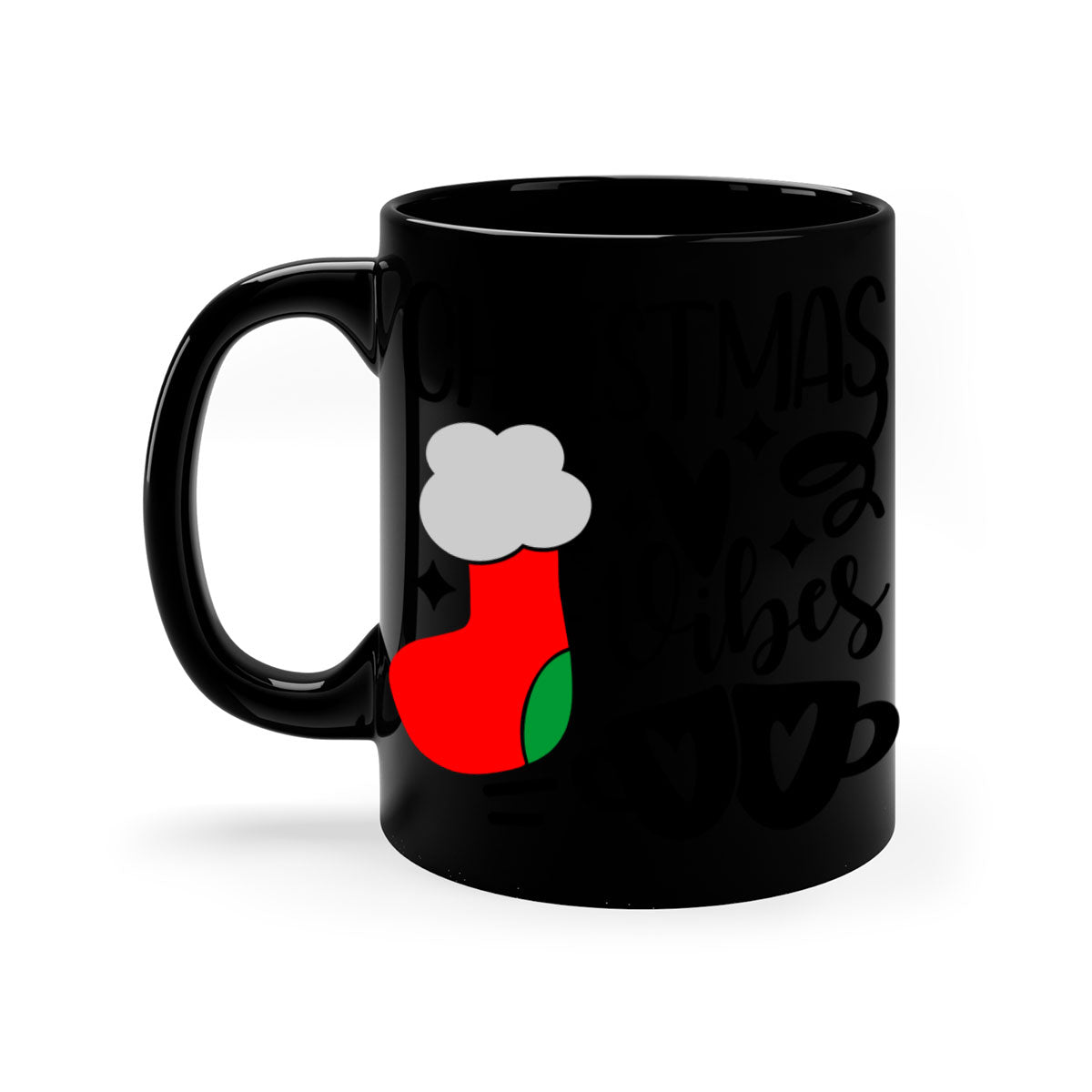 A festive two-tone Christmas mug with a glossy finish, featuring a colored handle and interior, perfect for coffee or tea.