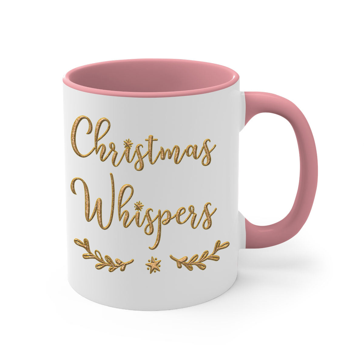 Christmas Whispers 377# Mug featuring a glossy finish, colorful handle, and interior, available in two sizes.