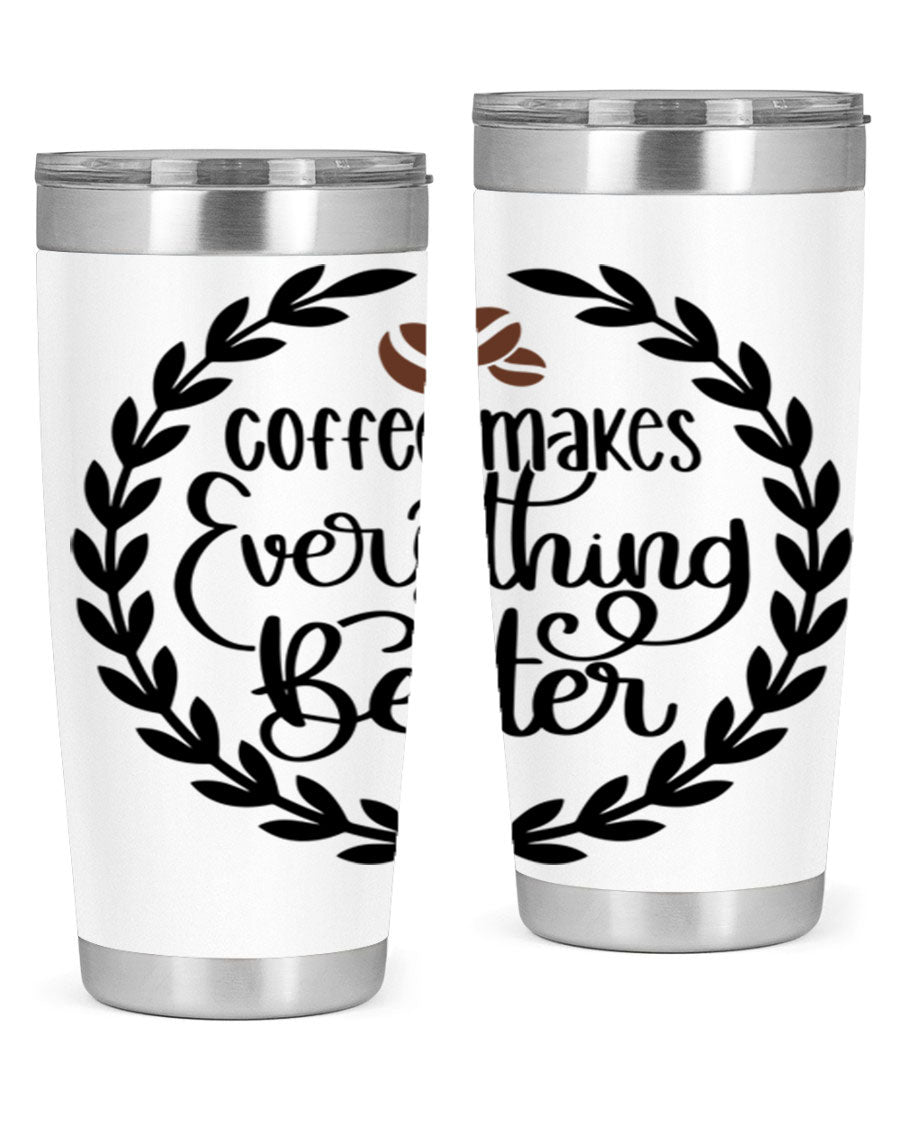 circlecoffee makes 184# coffee tumbler in stainless steel with a drink-thru lid, showcasing its sleek design and double wall insulation.