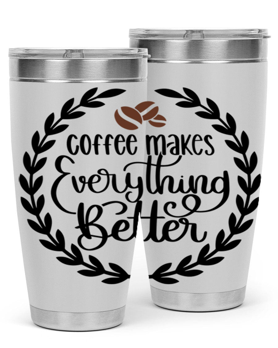 circlecoffee makes 184# coffee tumbler in stainless steel with a drink-thru lid, showcasing its sleek design and double wall insulation.