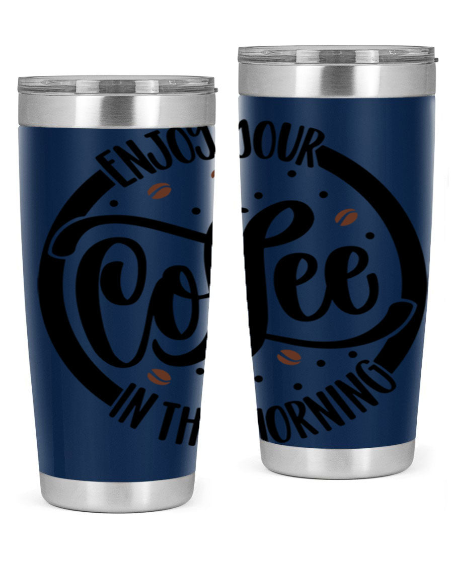 20oz circleenjoy coffee tumbler made of double wall vacuum stainless steel with a stylish design, perfect for hot and cold beverages.