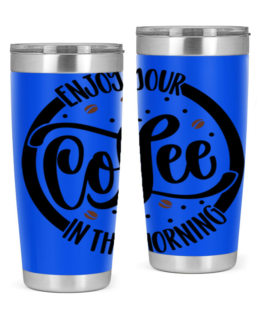 20oz circleenjoy coffee tumbler made of double wall vacuum stainless steel with a stylish design, perfect for hot and cold beverages.