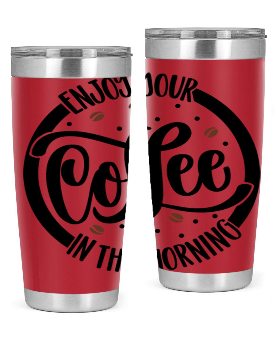 20oz circleenjoy coffee tumbler made of double wall vacuum stainless steel with a stylish design, perfect for hot and cold beverages.