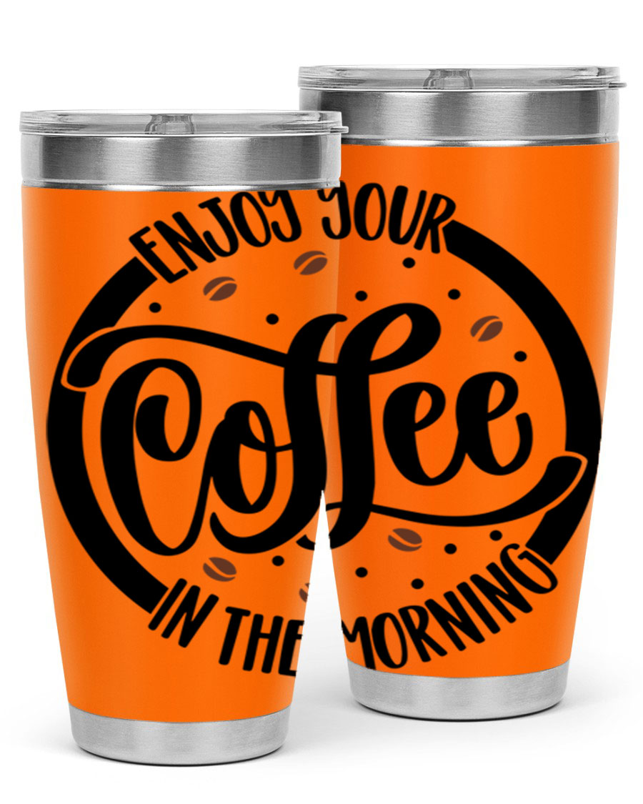 20oz circleenjoy coffee tumbler made of double wall vacuum stainless steel with a stylish design, perfect for hot and cold beverages.