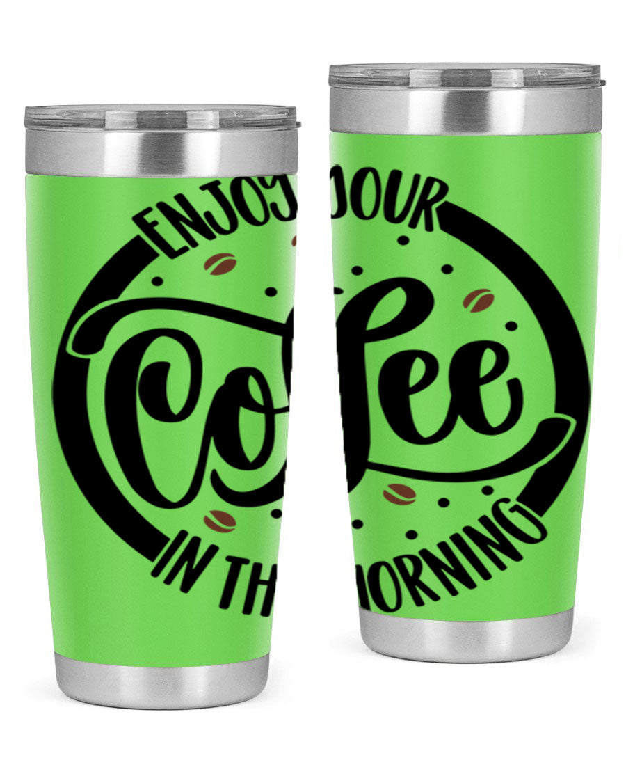 20oz circleenjoy coffee tumbler made of double wall vacuum stainless steel with a stylish design, perfect for hot and cold beverages.