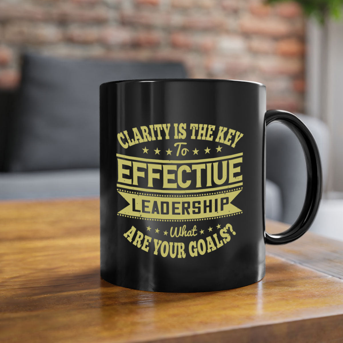 Clarity Is The Key To Effective Leadership mug with a glossy finish, featuring a colored handle and interior, available in multiple colors.