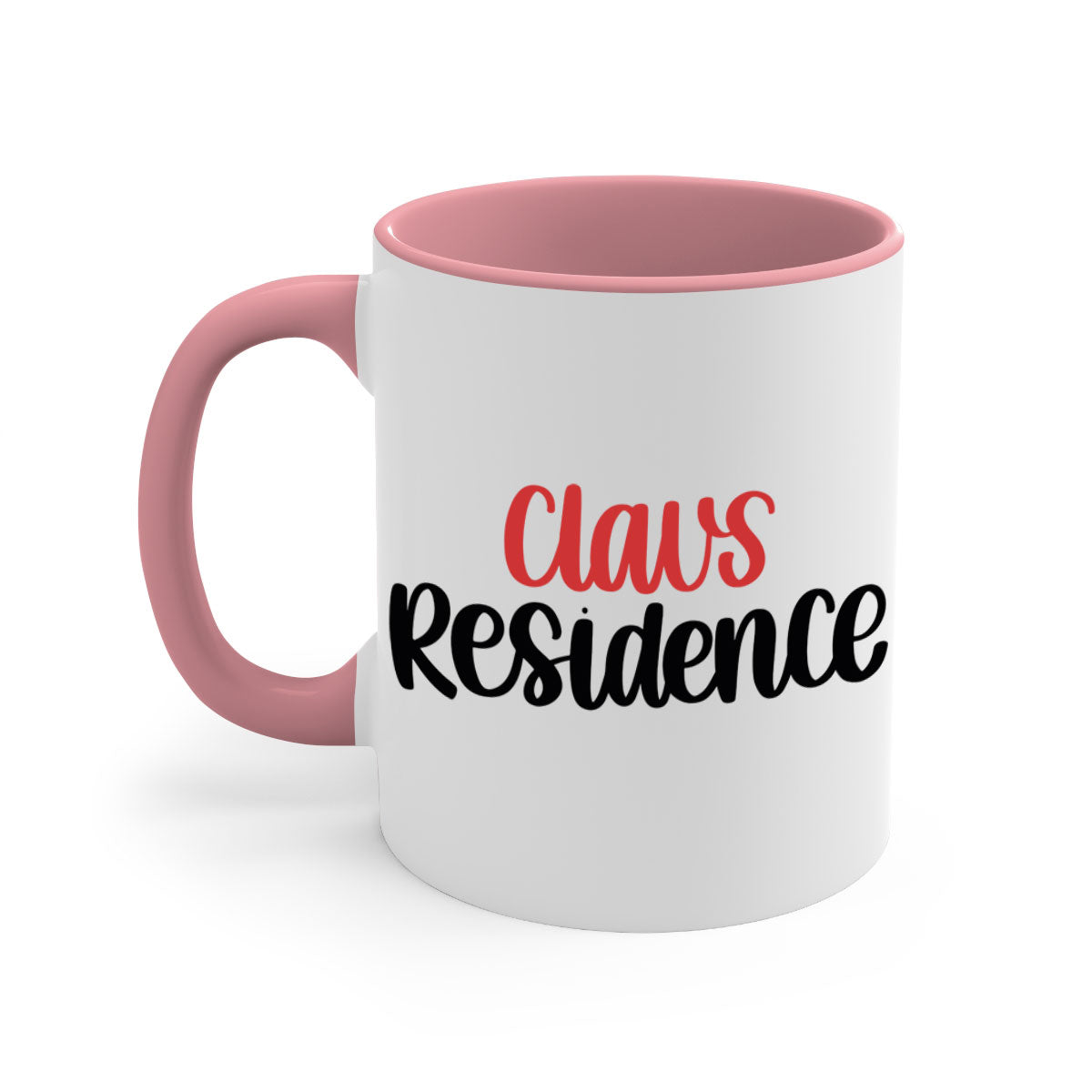 Claus Residence 166# Christmas Mug with a glossy finish, featuring a colored handle and interior, available in multiple colors.