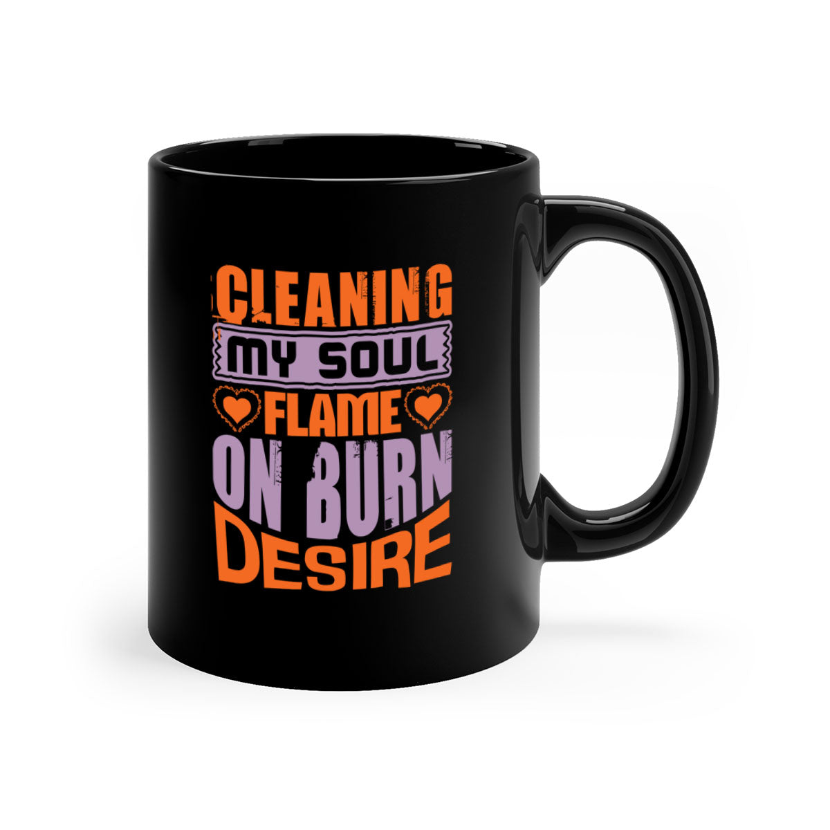 Cleaning My Soul Flame on Burn Desire Style 42# Mug with colorful handle and glossy finish, available in multiple colors.