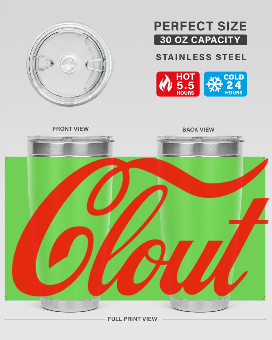 Clout 185# Cotton Tank featuring bold black words and phrases, perfect for casual wear.