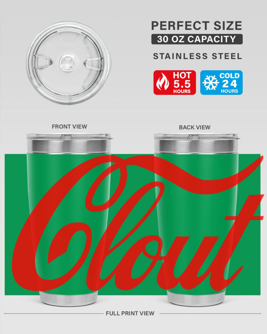 Clout 185# Cotton Tank featuring bold black words and phrases, perfect for casual wear.