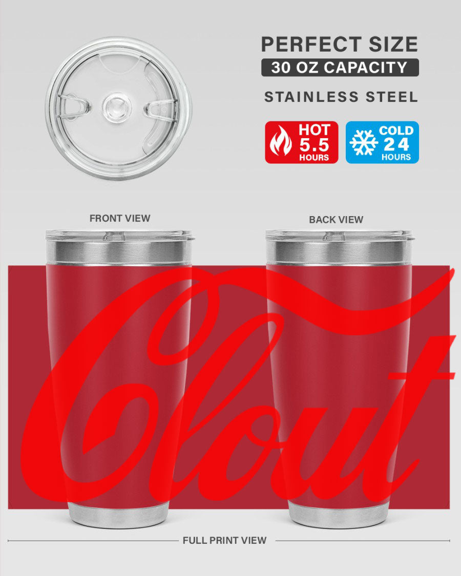 Clout 185# Cotton Tank featuring bold black words and phrases, perfect for casual wear.