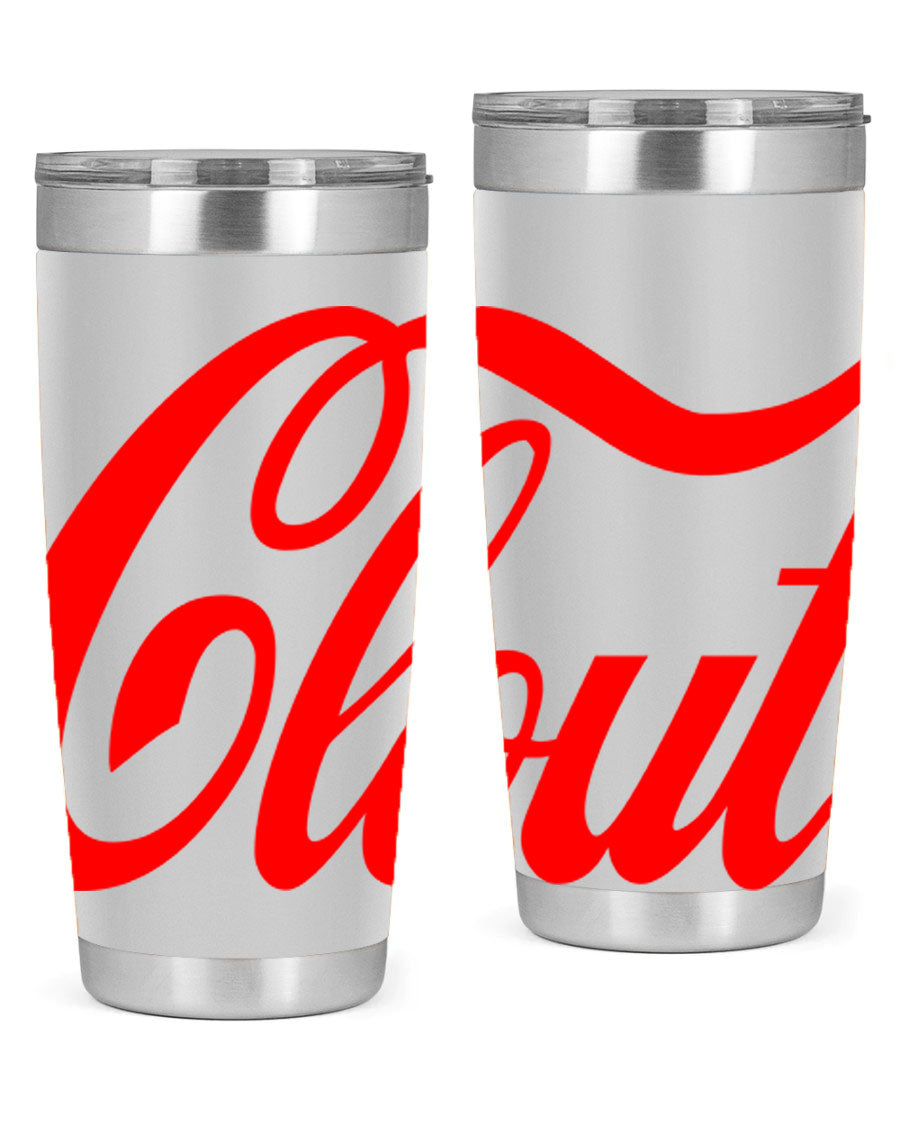 Clout 185# Cotton Tank featuring bold black words and phrases, perfect for casual wear.