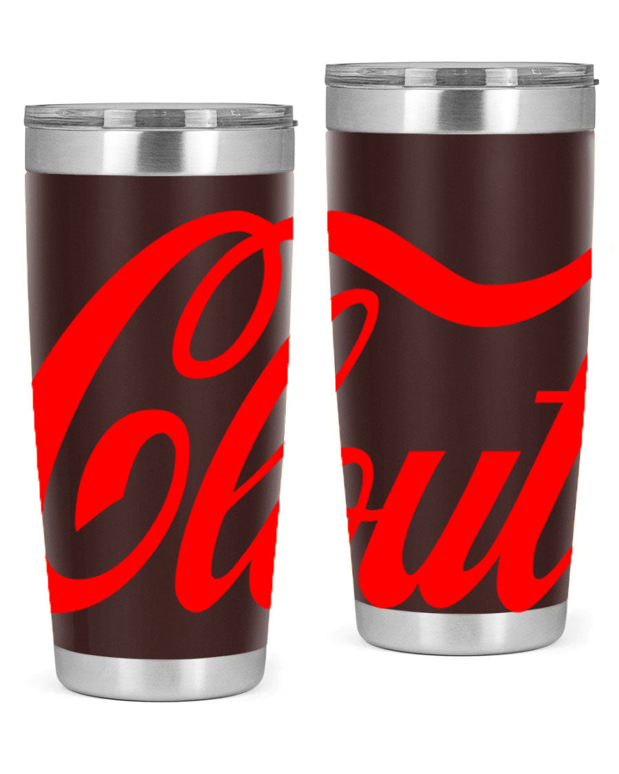 Clout 185# Cotton Tank featuring bold black words and phrases, perfect for casual wear.