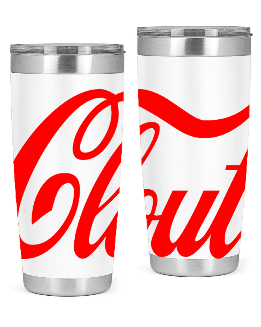 Clout 185# Cotton Tank featuring bold black words and phrases, perfect for casual wear.