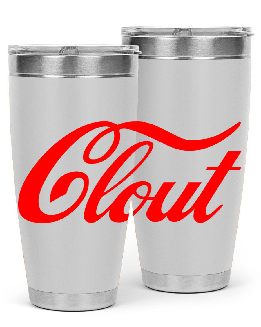 Clout 185# Cotton Tank featuring bold black words and phrases, perfect for casual wear.