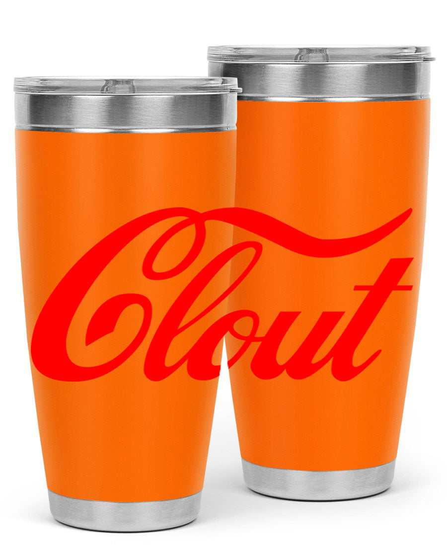 Clout 185# Cotton Tank featuring bold black words and phrases, perfect for casual wear.