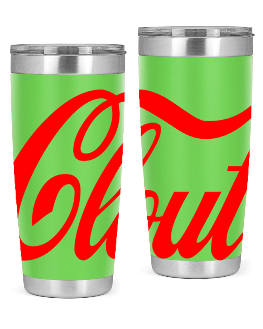 Clout 185# Cotton Tank featuring bold black words and phrases, perfect for casual wear.