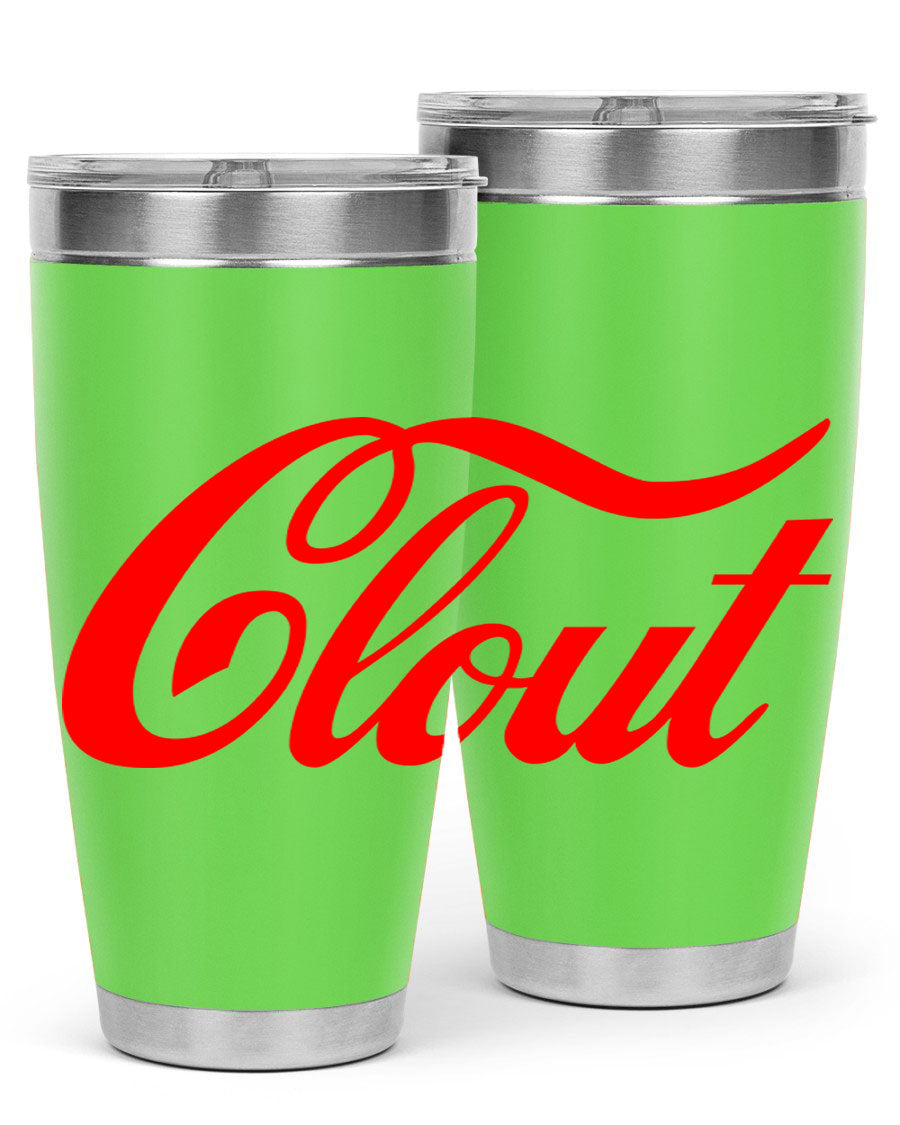 Clout 185# Cotton Tank featuring bold black words and phrases, perfect for casual wear.