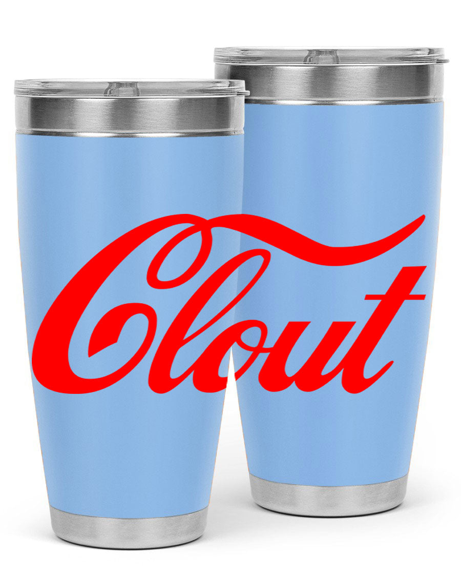 Clout 185# Cotton Tank featuring bold black words and phrases, perfect for casual wear.