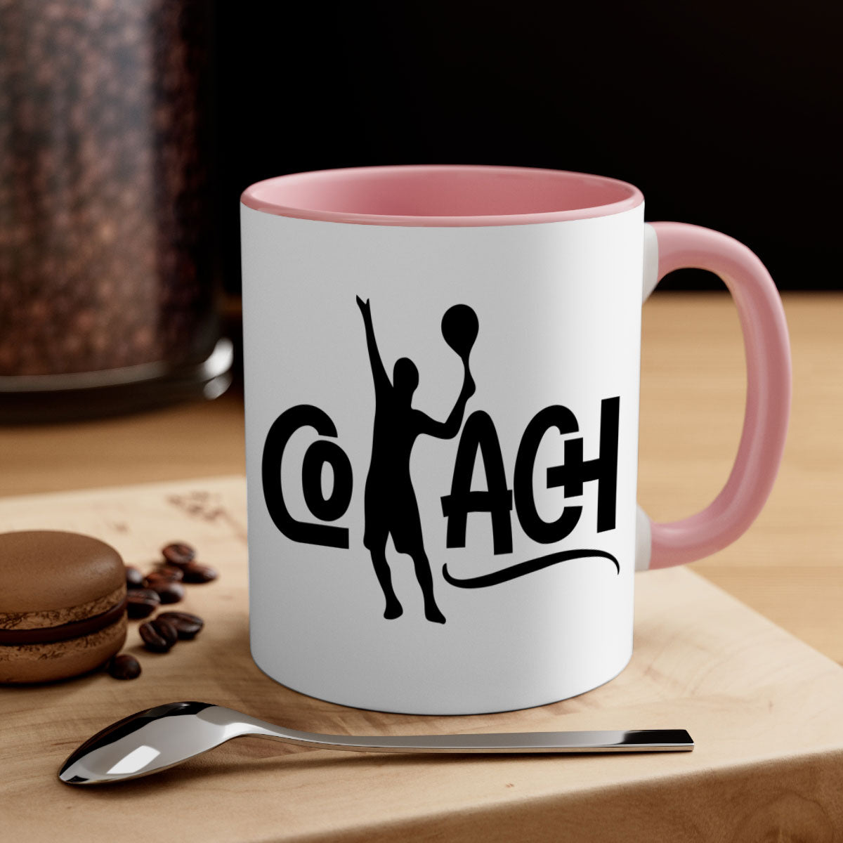 Coach 1376# Tennis Mug featuring a glossy finish with a colored handle and interior, available in multiple colors.