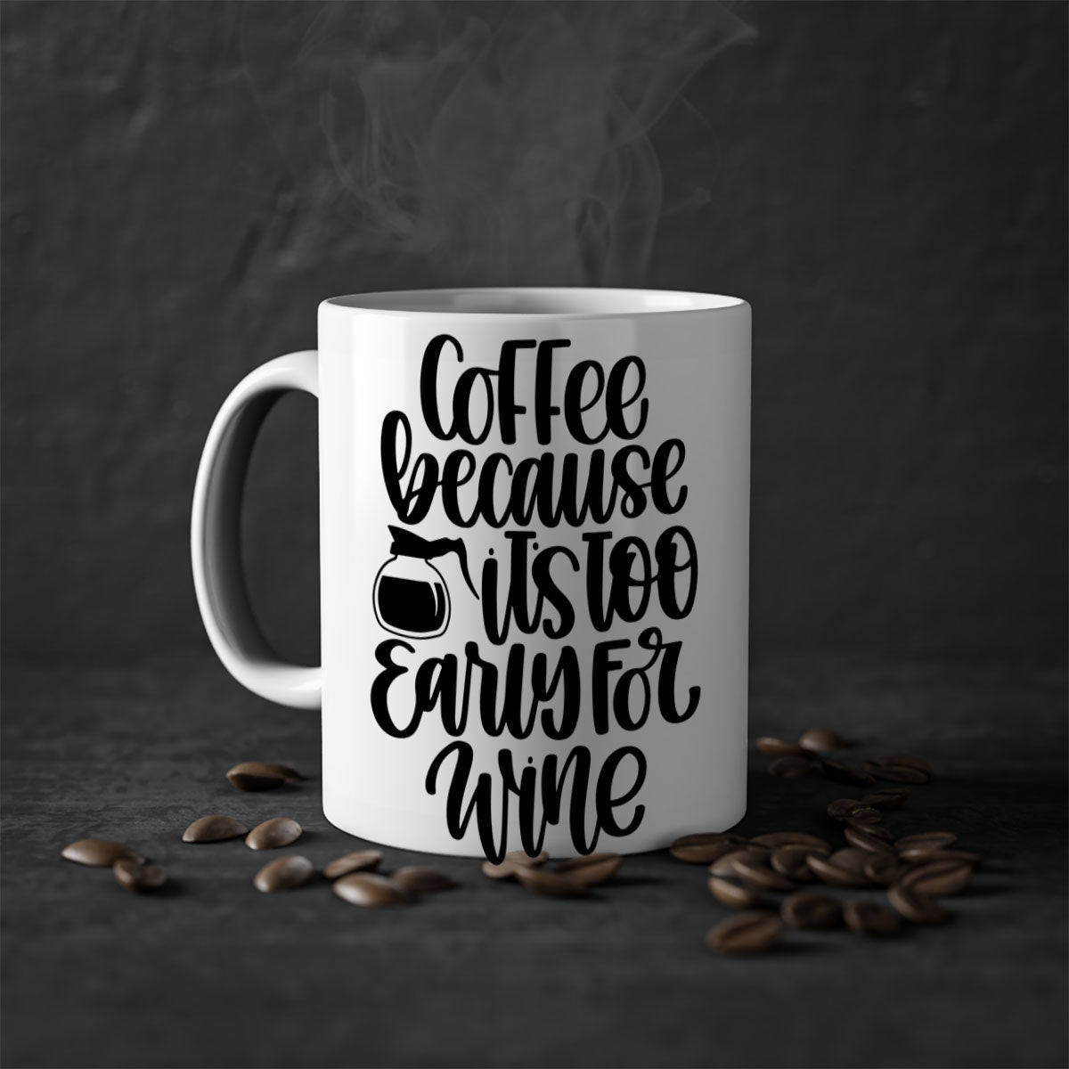 A stylish two-tone coffee mug with a colored handle and glossy finish, available in multiple colors and sizes.