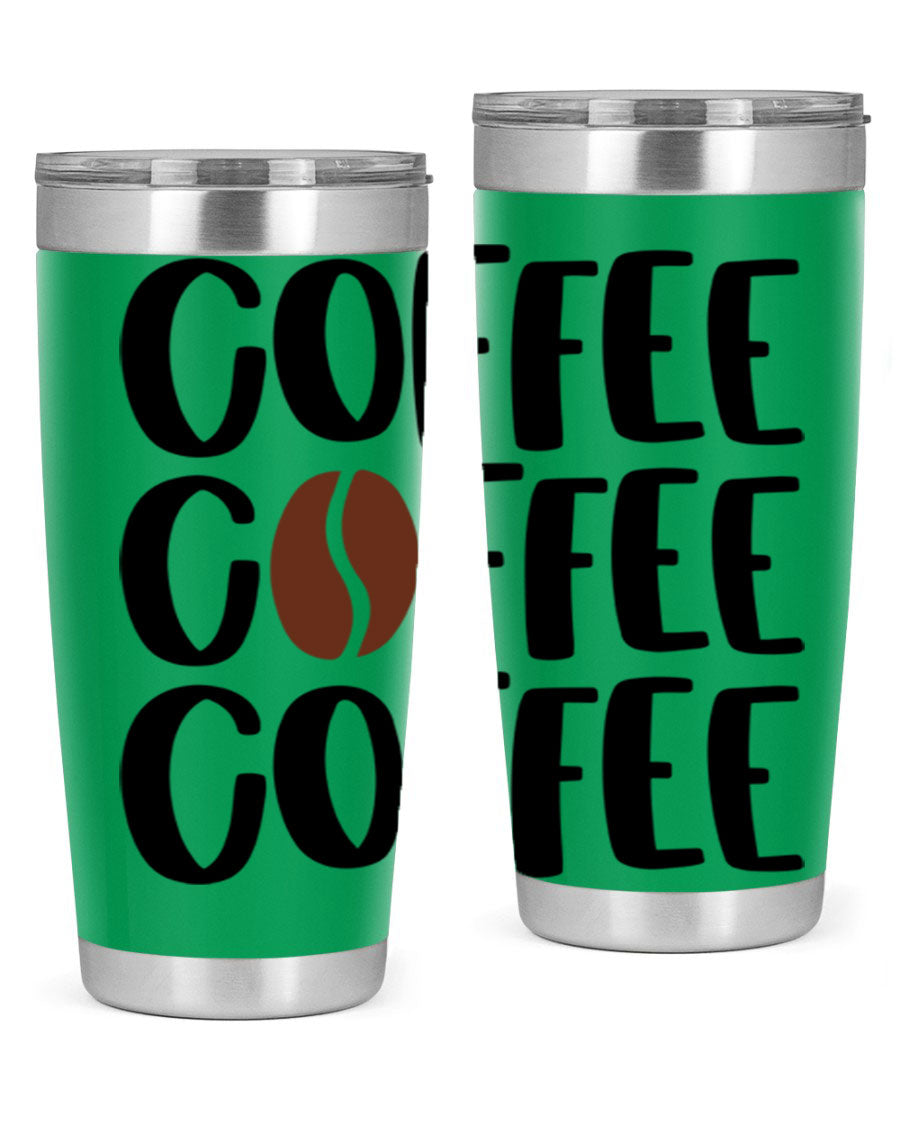 Coffee Coffee Coffee 168# Tumbler in stainless steel with a sleek design, perfect for hot and cold beverages.