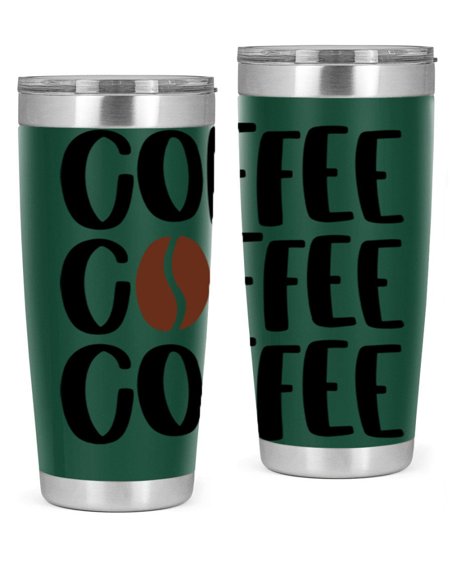 Coffee Coffee Coffee 168# Tumbler in stainless steel with a sleek design, perfect for hot and cold beverages.