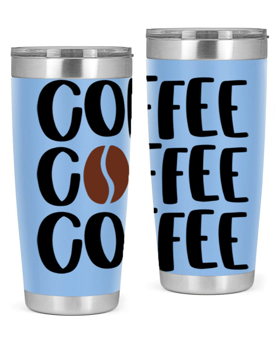 Coffee Coffee Coffee 168# Tumbler in stainless steel with a sleek design, perfect for hot and cold beverages.