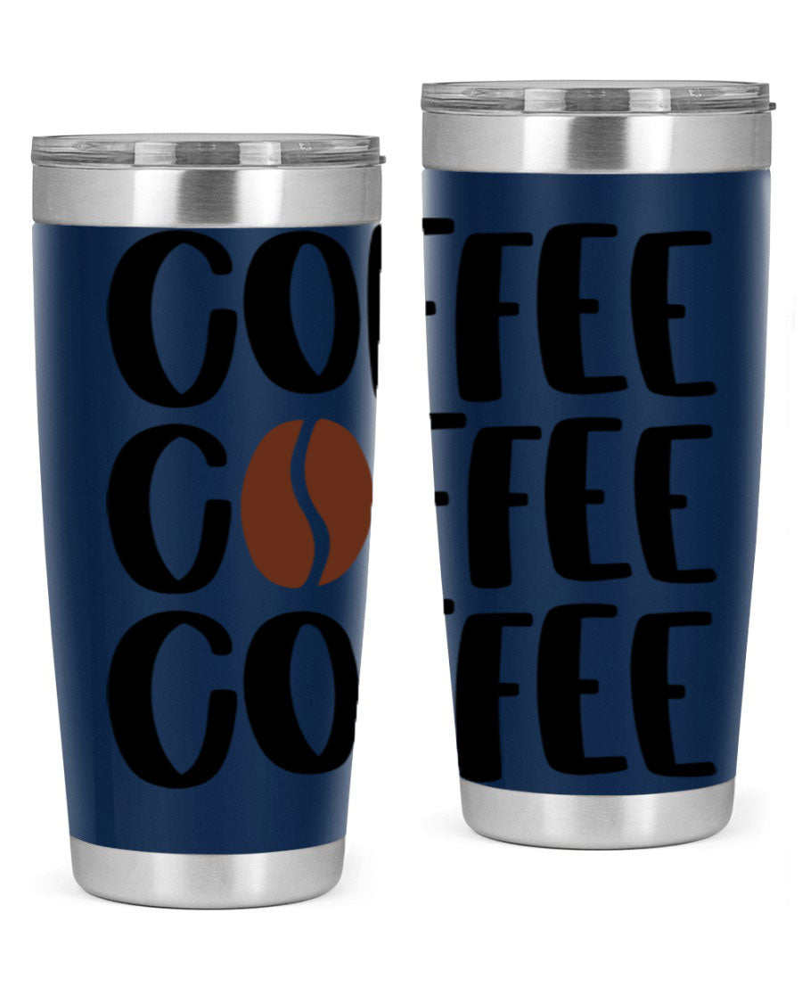 Coffee Coffee Coffee 168# Tumbler in stainless steel with a sleek design, perfect for hot and cold beverages.