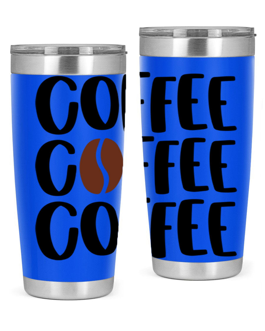 Coffee Coffee Coffee 168# Tumbler in stainless steel with a sleek design, perfect for hot and cold beverages.
