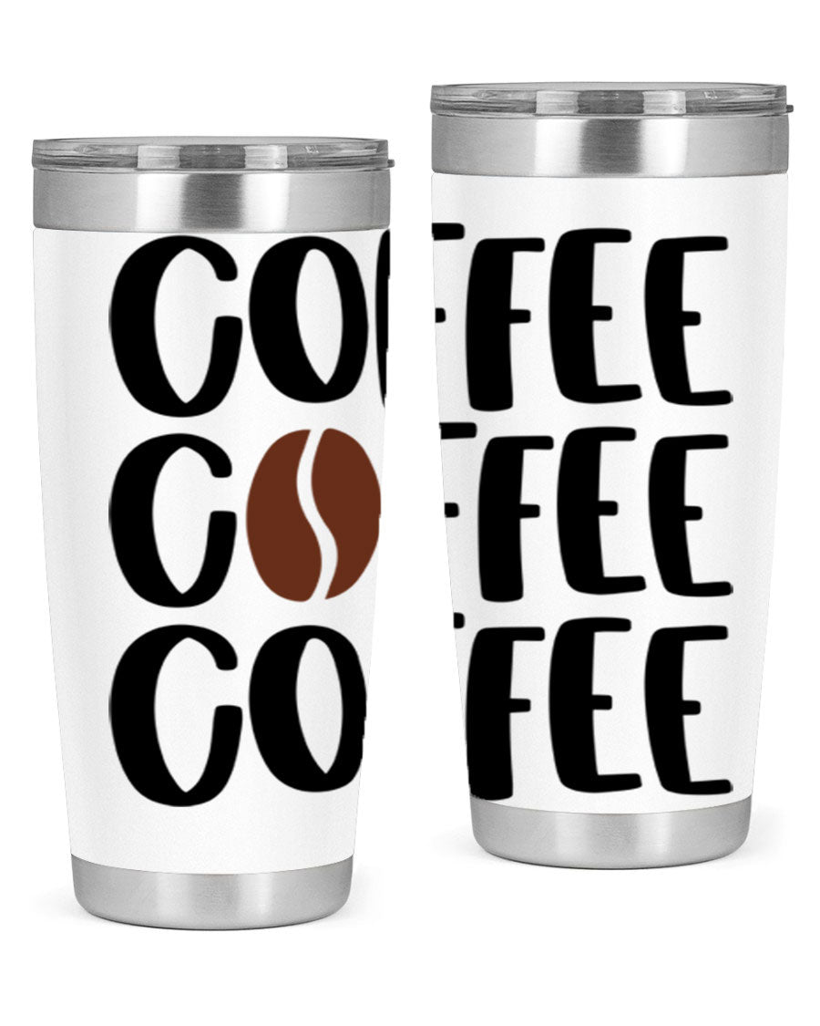 Coffee Coffee Coffee 168# Tumbler in stainless steel with a sleek design, perfect for hot and cold beverages.
