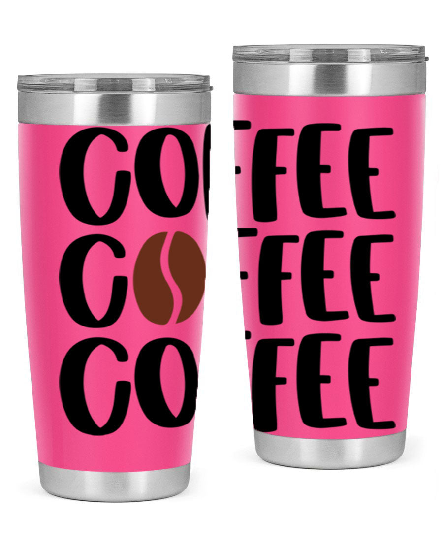 Coffee Coffee Coffee 168# Tumbler in stainless steel with a sleek design, perfect for hot and cold beverages.