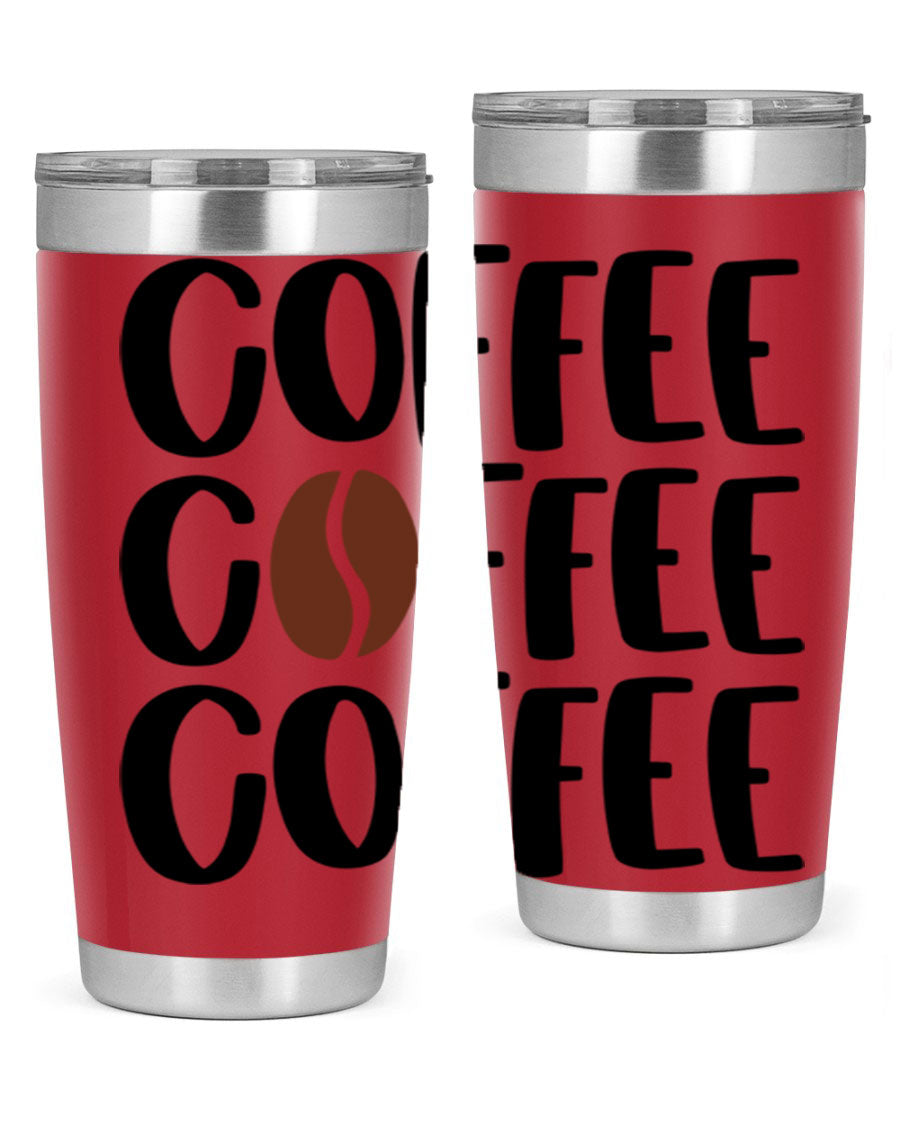 Coffee Coffee Coffee 168# Tumbler in stainless steel with a sleek design, perfect for hot and cold beverages.