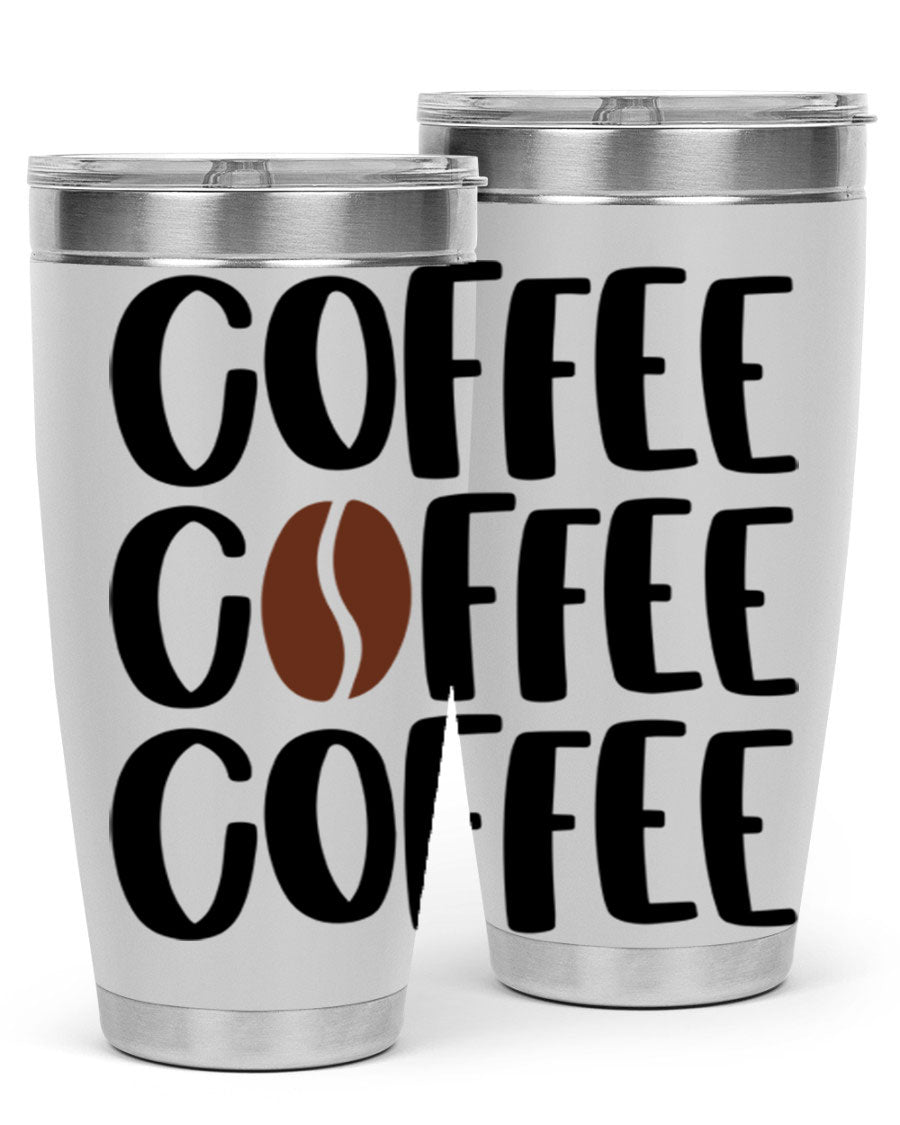 Coffee Coffee Coffee 168# Tumbler in stainless steel with a sleek design, perfect for hot and cold beverages.